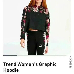 Puma Floral Cropped Hoodie